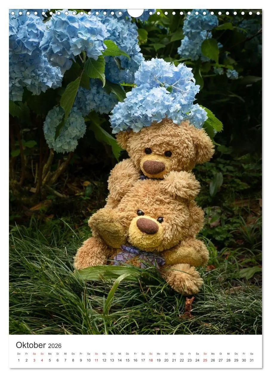 Bild: 9783516713619 | Travelling Teddy liebt Blumen und Blüten (Wandkalender 2026 DIN A3...