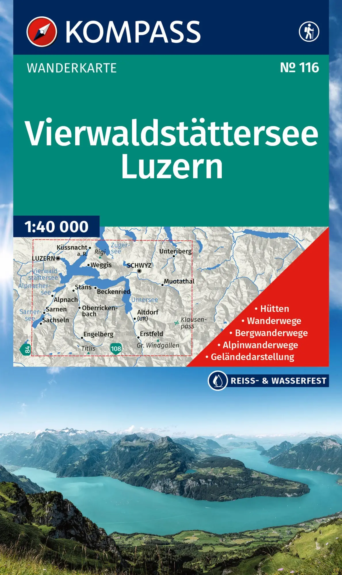 Cover: 9783991543619 | KOMPASS Wanderkarte 116 Vierwaldstättersee, Luzern 1:40.000 | Deutsch