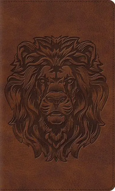Cover: 9798874903619 | ESV Thinline Bible, Red Letter (Trutone, Brown, Royal Lion Design)