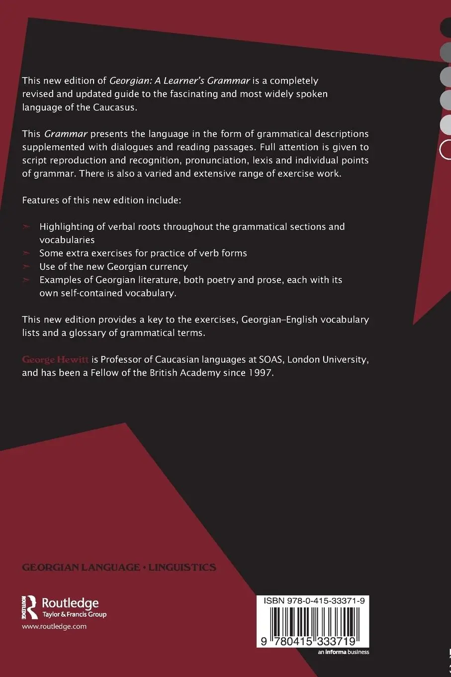 Rückseite: 9780415333719 | Georgian | A Learner's Grammar | George Hewitt | Taschenbuch | 2005