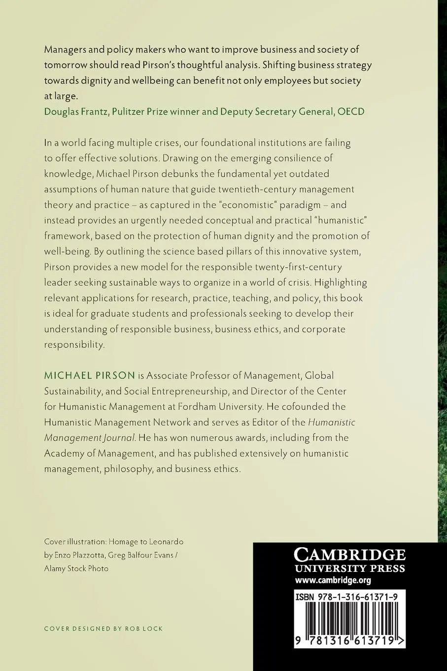 Rückseite: 9781316613719 | Humanistic Management | Michael Pirson | Taschenbuch | Englisch | 2017