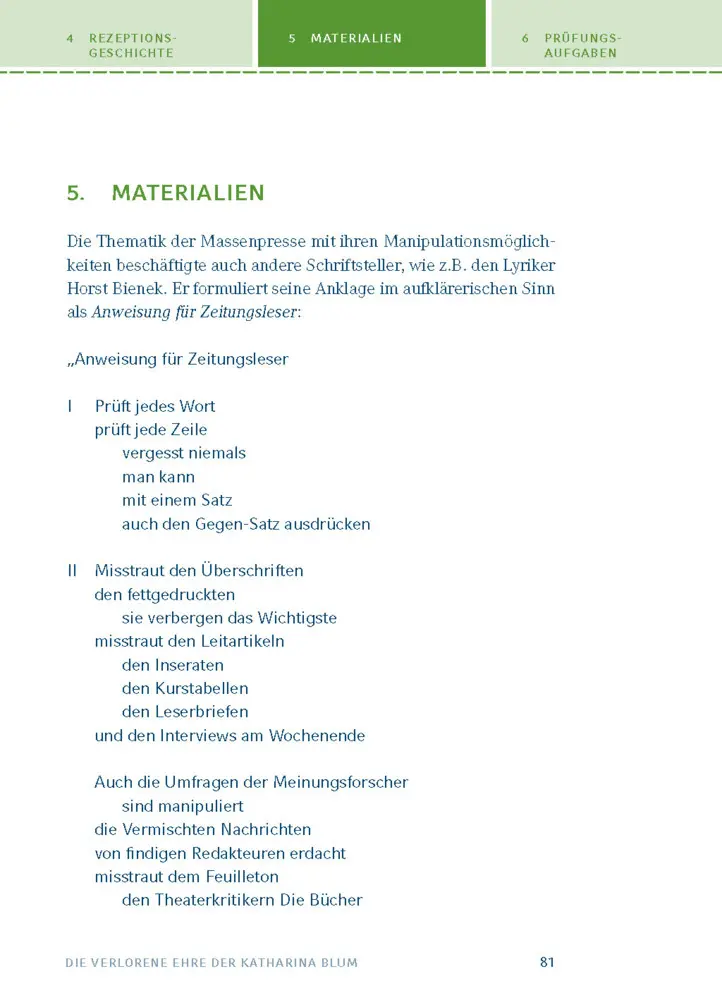 Bild: 9783129303719 | Die verlorene Ehre der Katharina Blum von Heinrich Böll | Böll | Buch