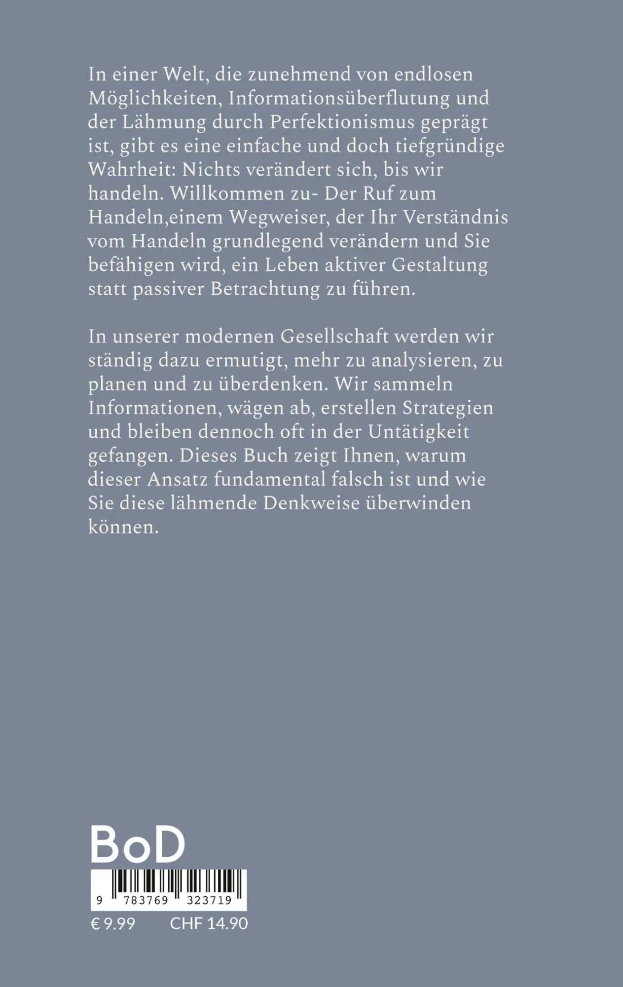 Rückseite: 9783769323719 | Der Ruf zum Handeln | Kleine Philosophie des Tuns | Frank Kralemann