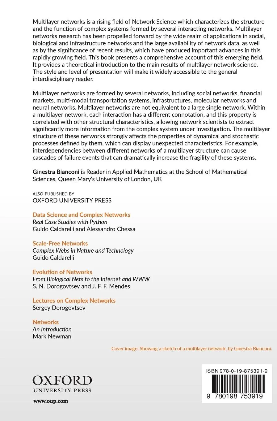 Rückseite: 9780198753919 | Multilayer Networks | Structure and Function | Ginestra Bianconi