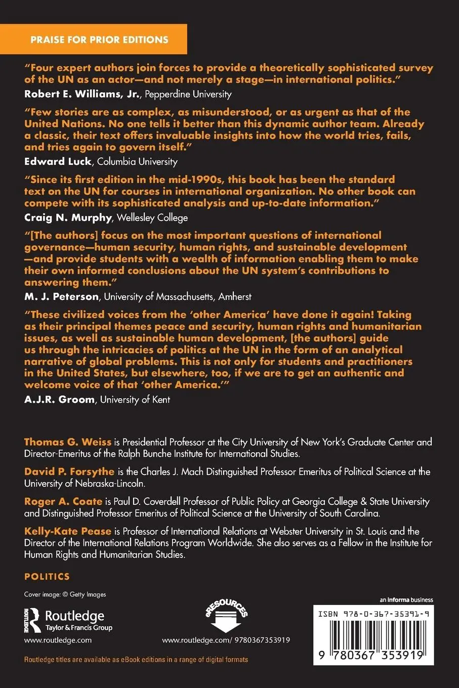 Rückseite: 9780367353919 | The United Nations and Changing World Politics | Weiss (u. a.) | Buch