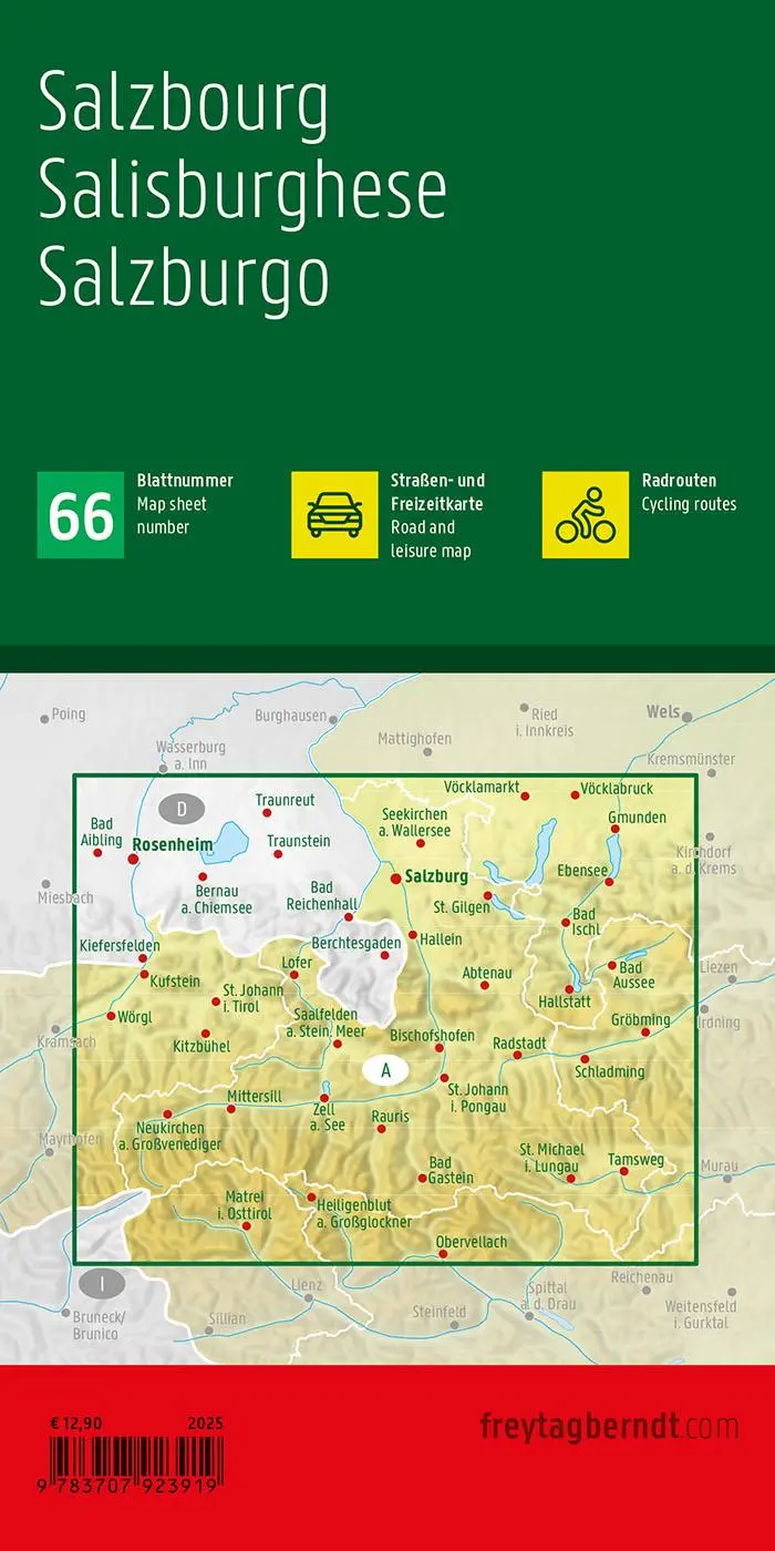 Rückseite: 9783707923919 | Salzburg, Straßen- und Freizeitkarte 1:150.000, freytag &amp; berndt