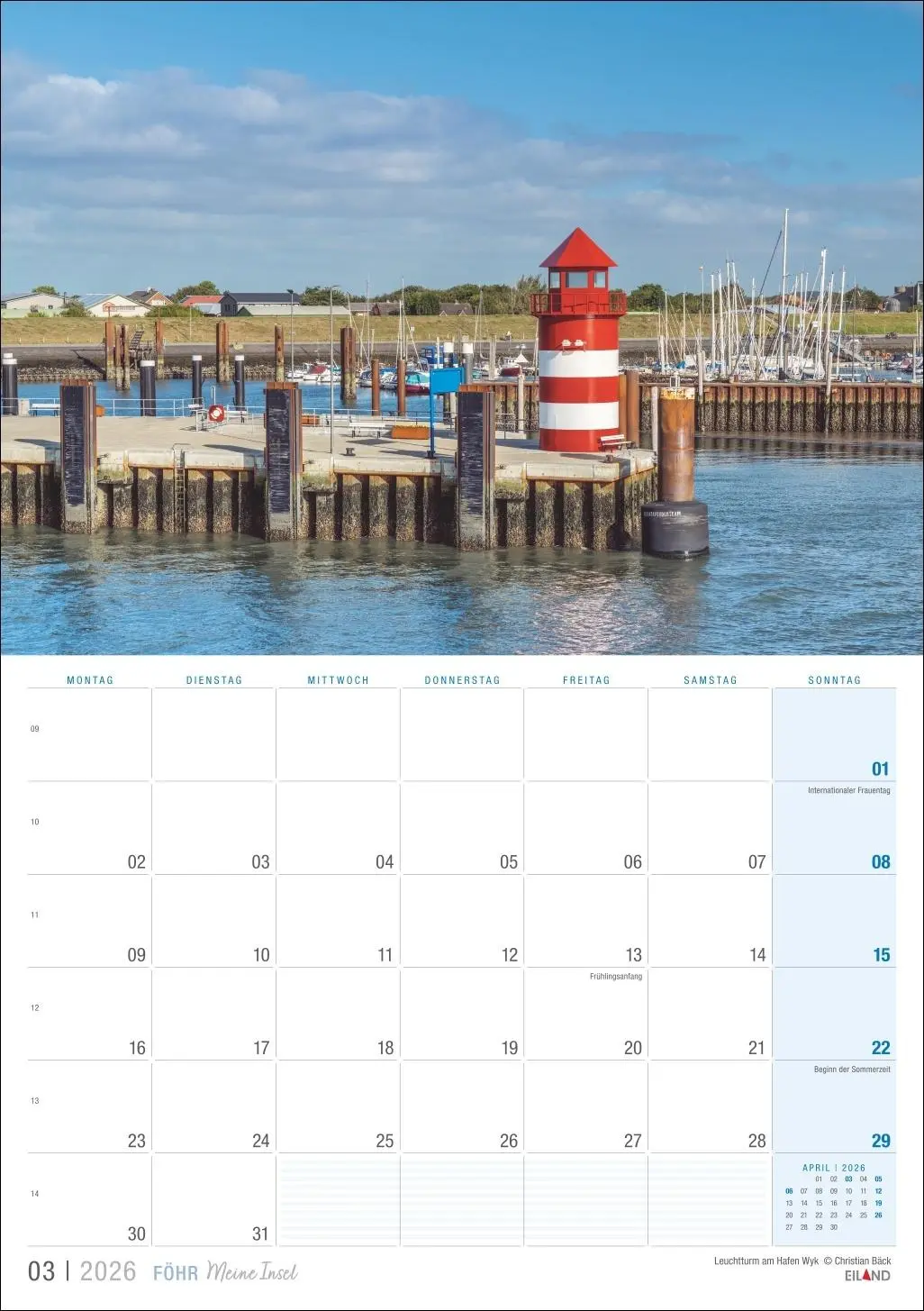 Bild: 9783964023919 | Föhr ...meine Insel Kalender 2026 | Eiland | Kalender | 13 S. | 2026