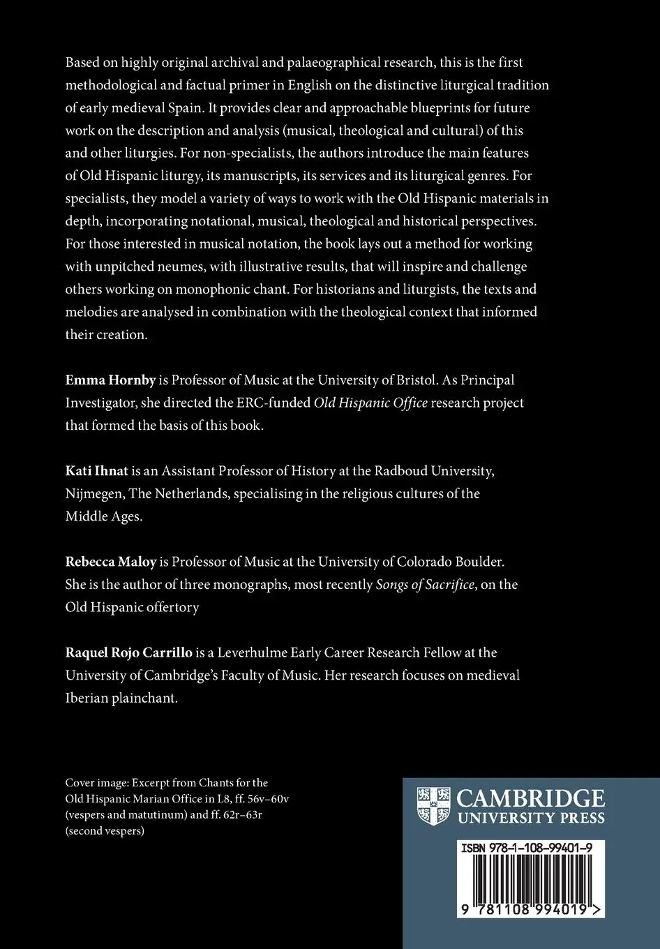 Rückseite: 9781108994019 | Understanding the Old Hispanic Office | Emma Hornby (u. a.) | Buch