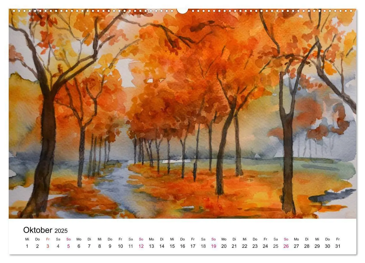 Bild: 9783435494019 | Mit Aquarellen durch das Jahr (hochwertiger Premium Wandkalender...
