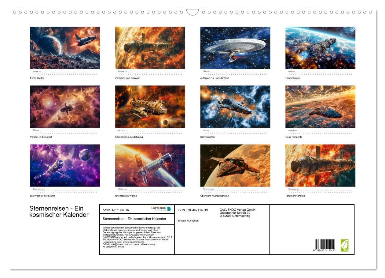 Bild: 9783457414019 | Sternenreisen - Ein kosmischer Kalender (Wandkalender 2026 DIN A2...