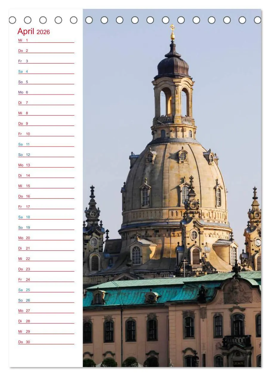 Bild: 9783516434019 | Frauenkirche Dresden (Tischkalender 2026 DIN A5 hoch), CALVENDO...