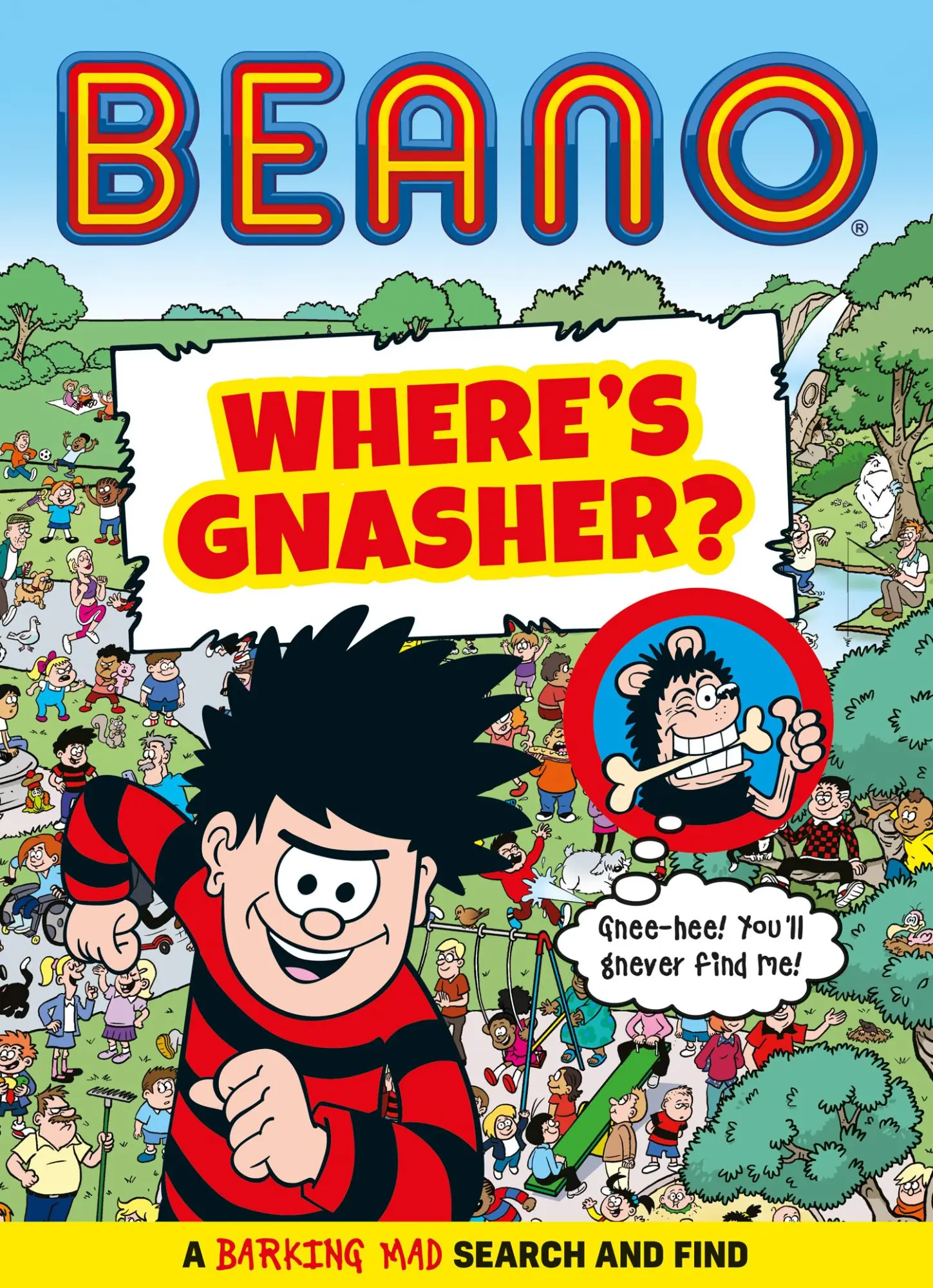 Cover: 9780008534219 | Beano Where's Gnasher? | A Barking Mad Search and Find Book | Beano