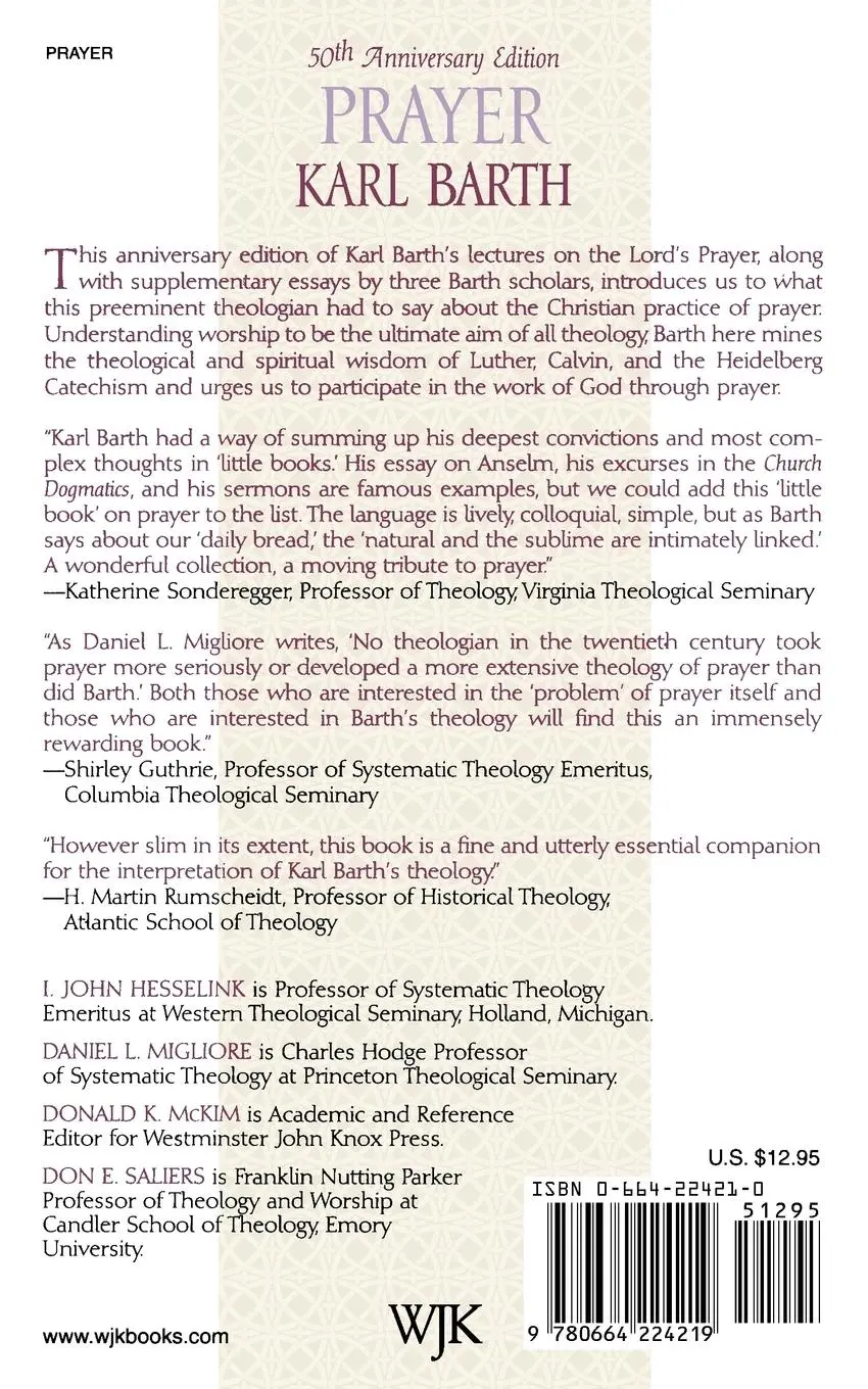 Rückseite: 9780664224219 | Prayer - 50th Anniversary Edition | Karl Barth | Taschenbuch | 2002