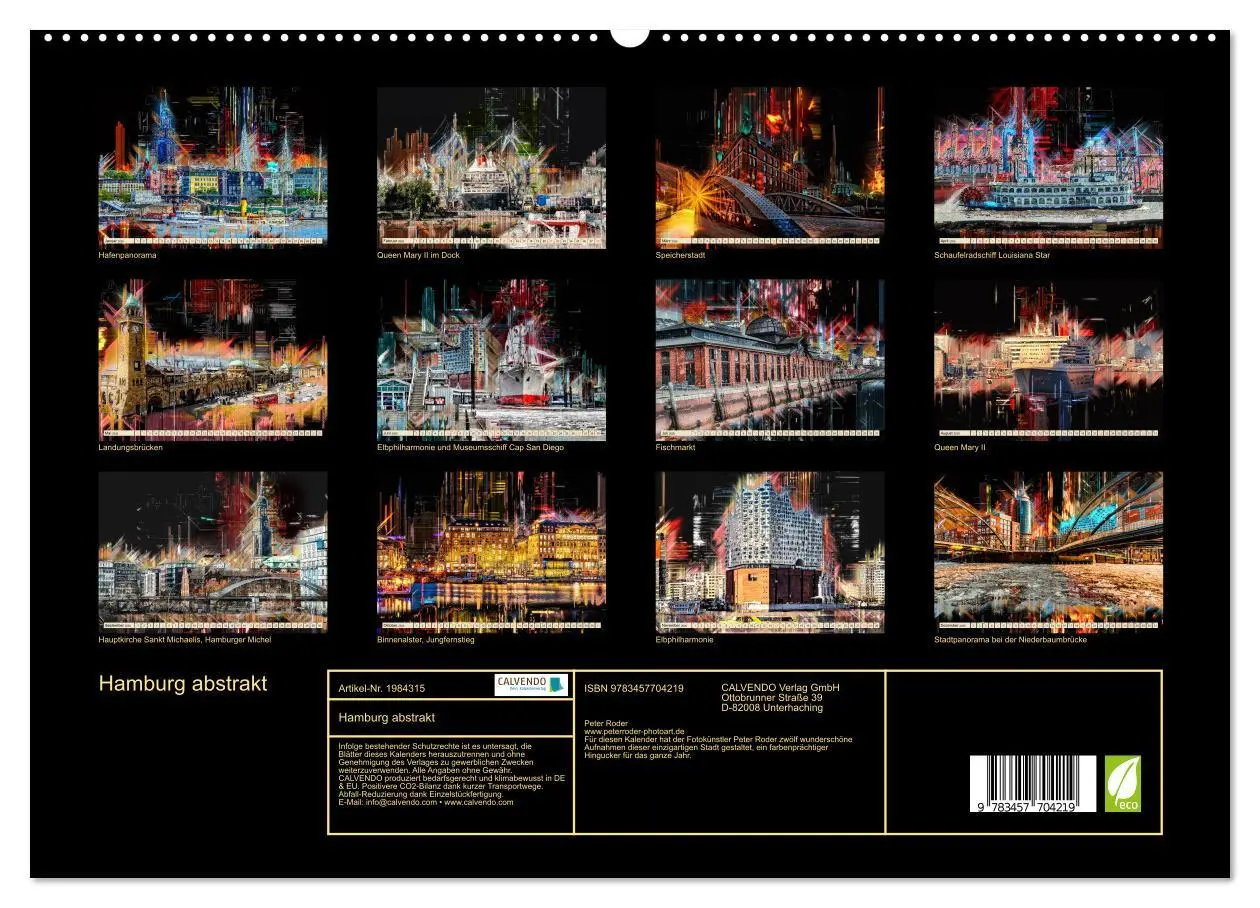 Bild: 9783457704219 | Hamburg abstrakt (hochwertiger Premium Wandkalender 2026 DIN A2...