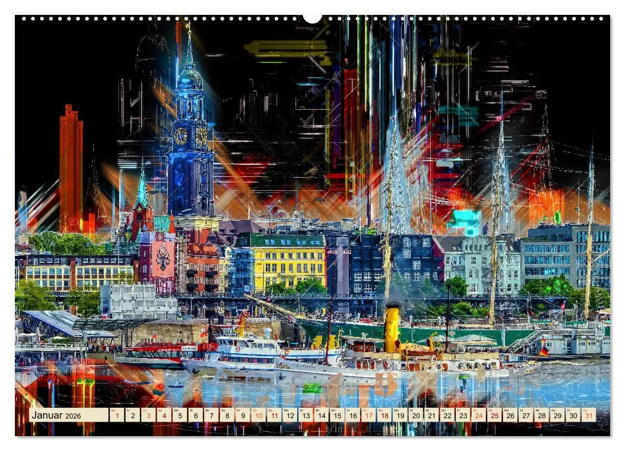 Bild: 9783457704219 | Hamburg abstrakt (hochwertiger Premium Wandkalender 2026 DIN A2...