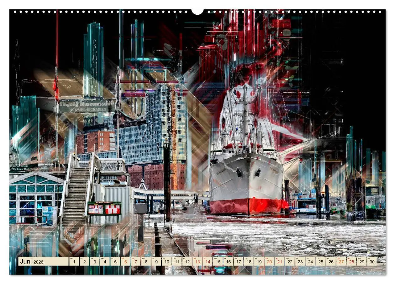 Bild: 9783457704219 | Hamburg abstrakt (hochwertiger Premium Wandkalender 2026 DIN A2...