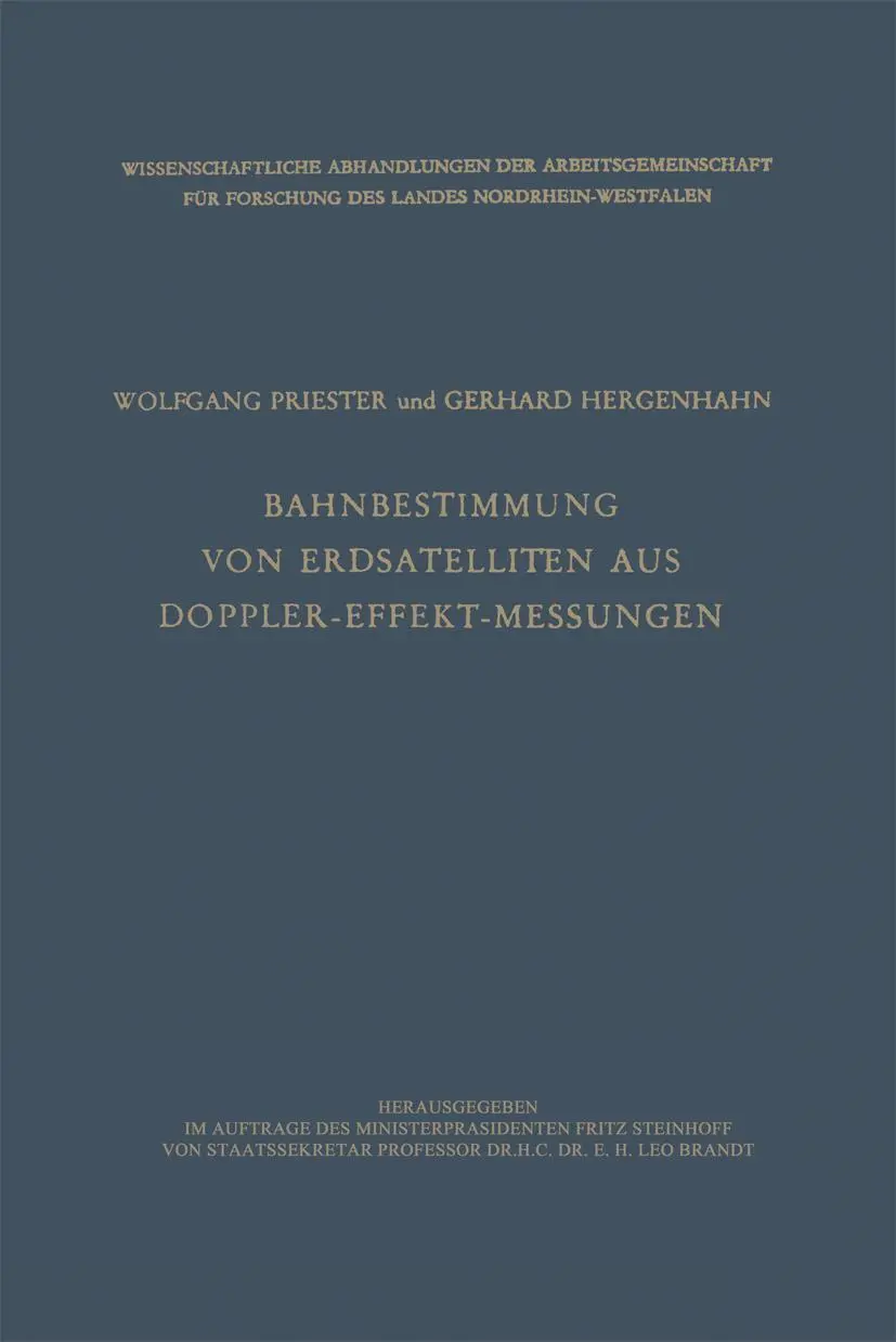 Cover: 9783663004219 | Bahnbestimmung von Erdsatelliten aus Doppler-Effekt-Messungen | Buch