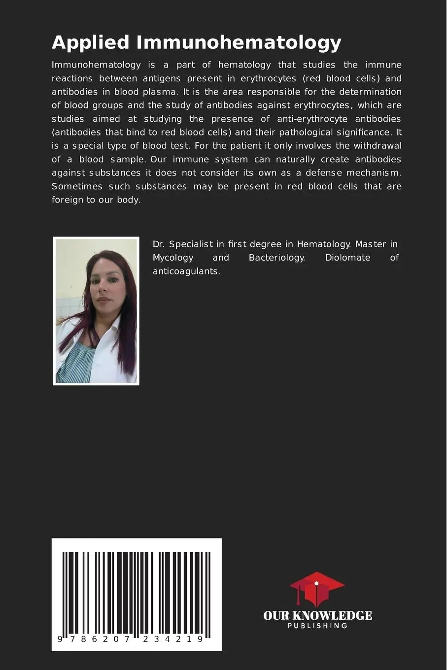 Rückseite: 9786207234219 | Applied Immunohematology | Clinical hematology | Anelys Garcia Salgado