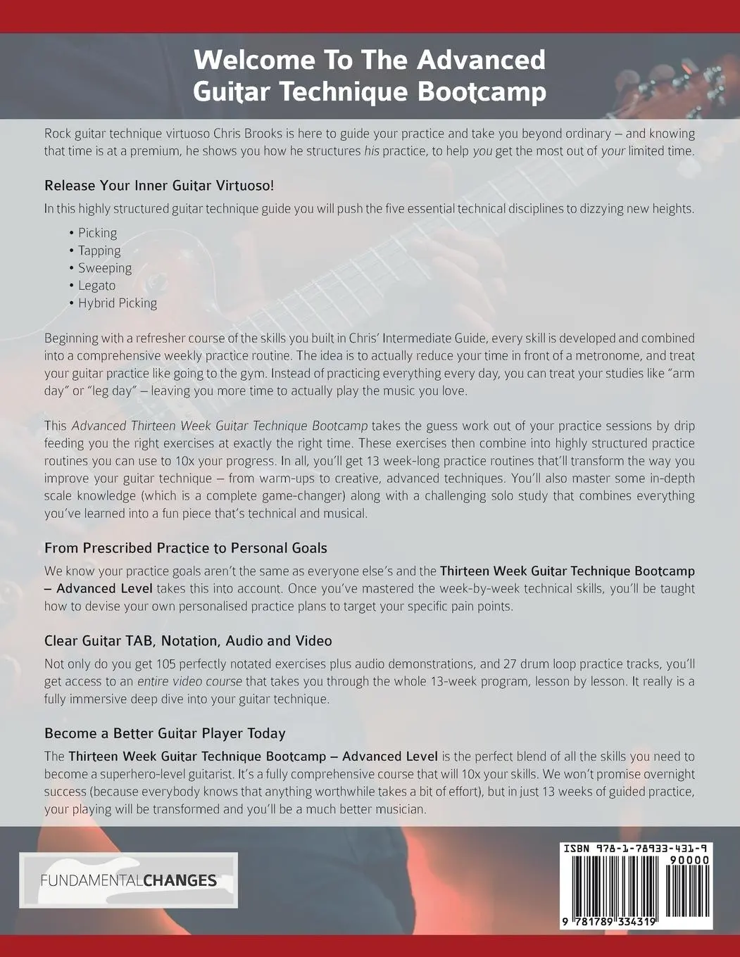 Rückseite: 9781789334319 | Thirteen Week Guitar Technique Bootcamp - Advanced Level | Taschenbuch