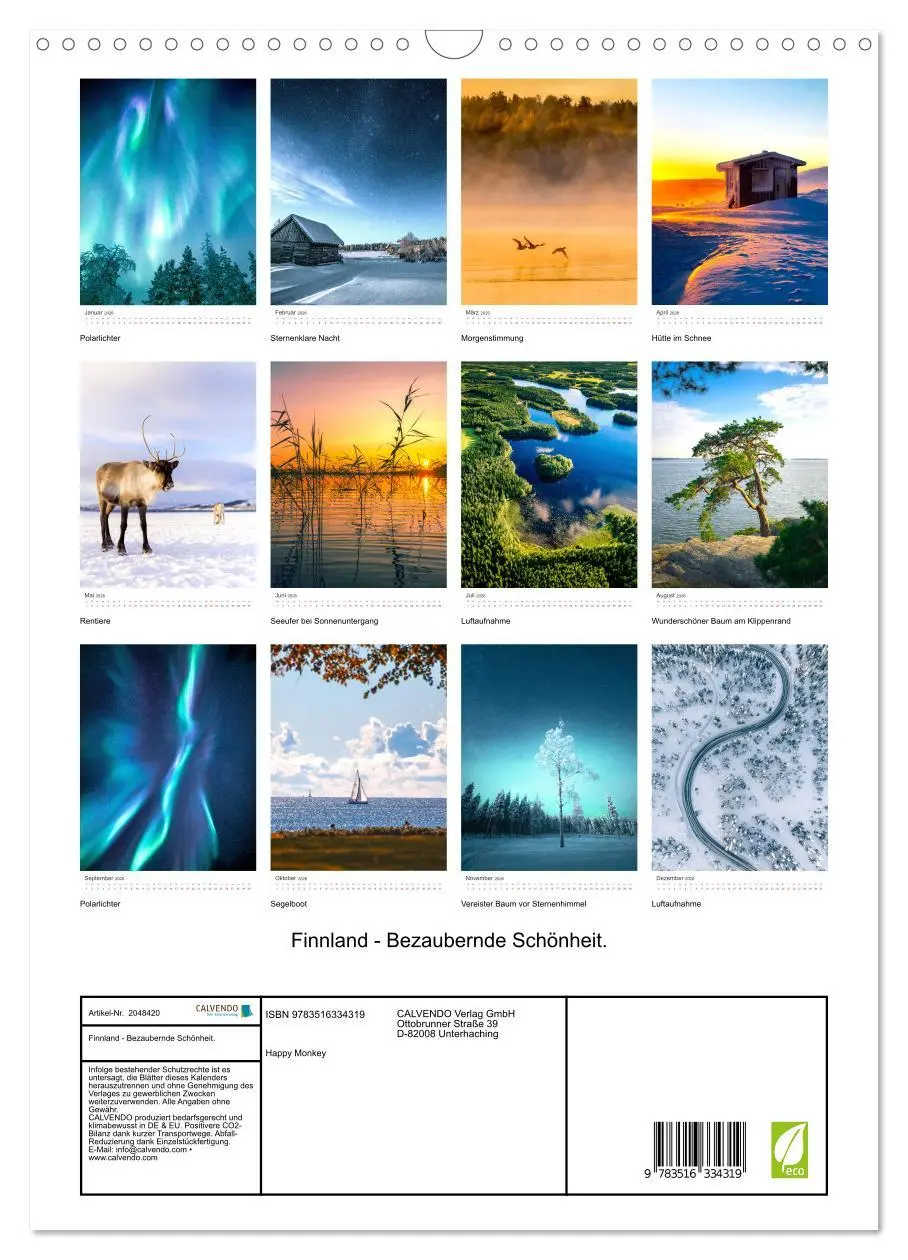 Bild: 9783516334319 | Finnland - Bezaubernde Schönheit. (Wandkalender 2026 DIN A3 hoch),...