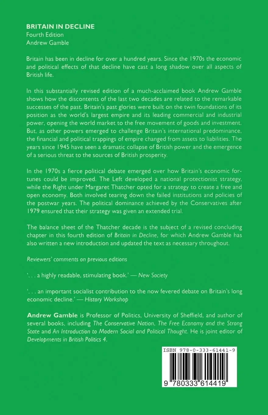 Rückseite: 9780333614419 | Britain in Decline | Andrew Gamble | Taschenbuch | Englisch | 1994