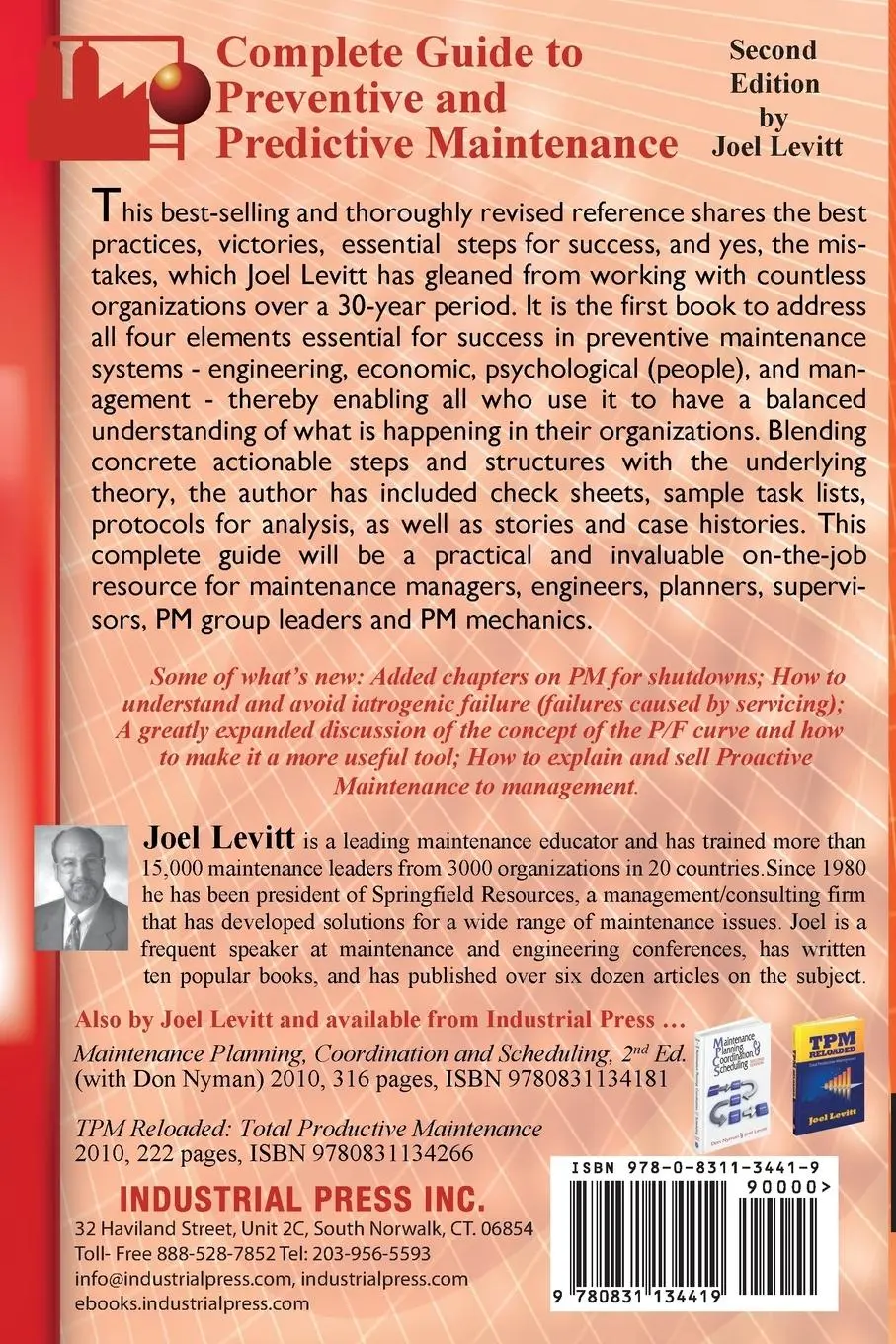 Rückseite: 9780831134419 | Complete Guide to Preventive and Predictive Maintenance | Joel Levitt