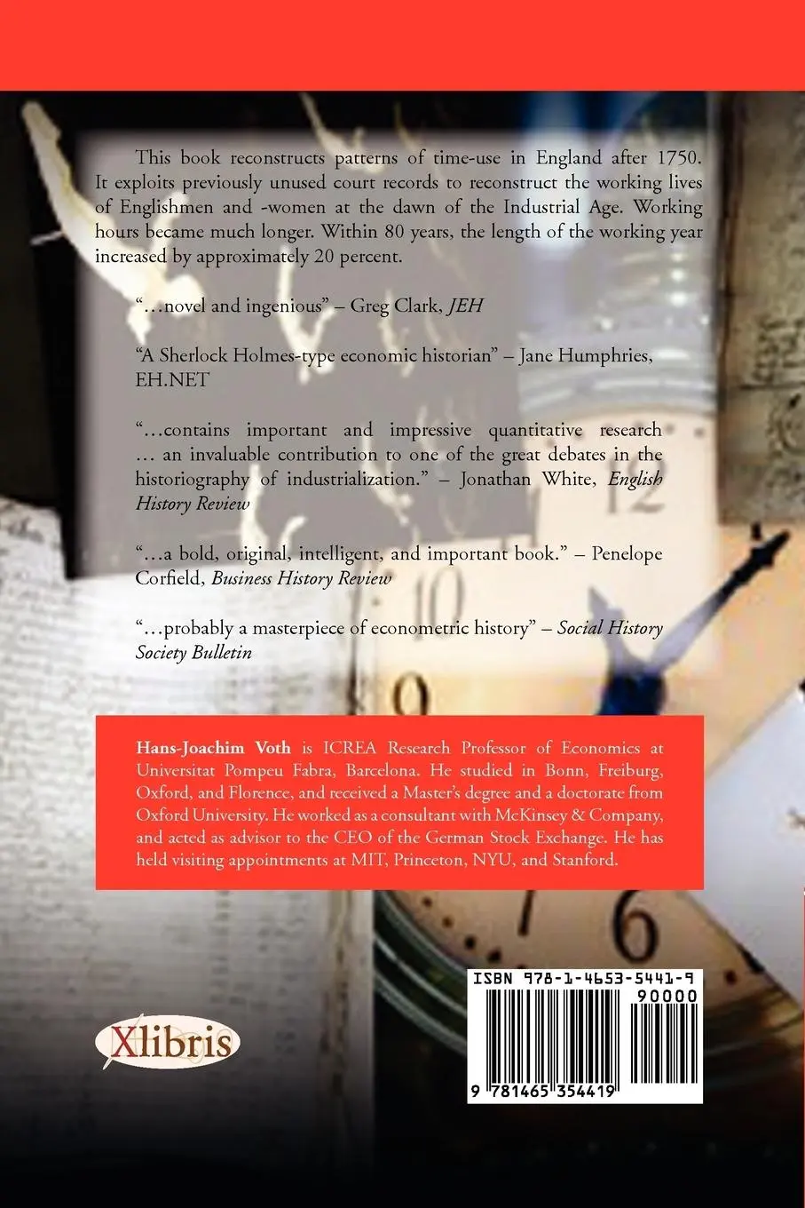 Rückseite: 9781465354419 | Time and Work in England during the Industrial Revolution | Voth