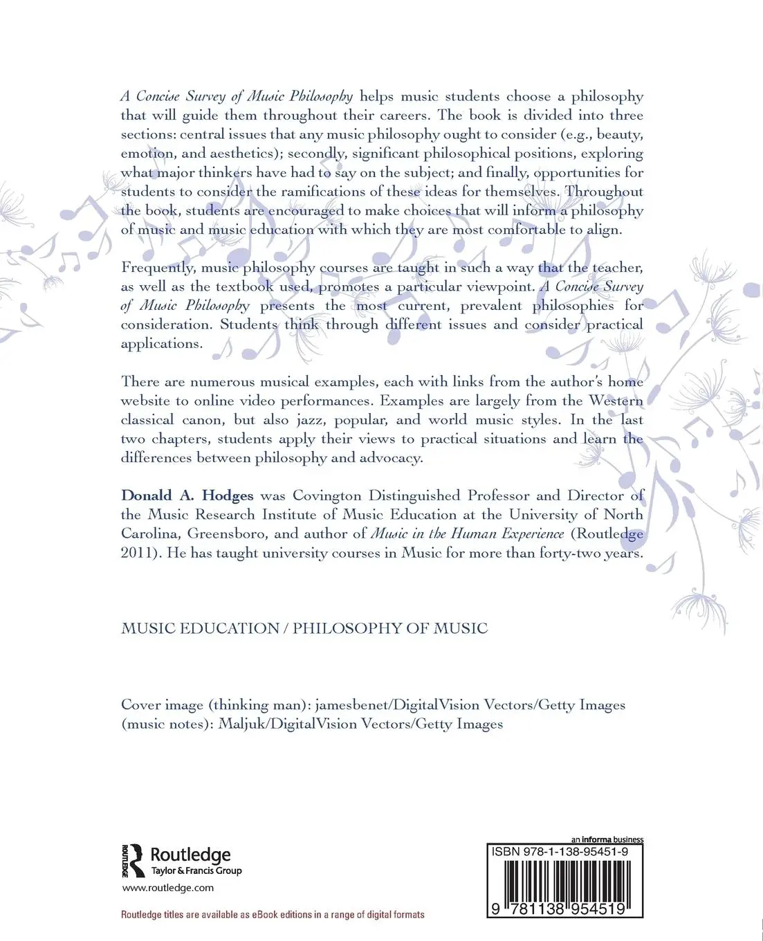 Rückseite: 9781138954519 | A Concise Survey of Music Philosophy | Donald A. Hodges | Taschenbuch