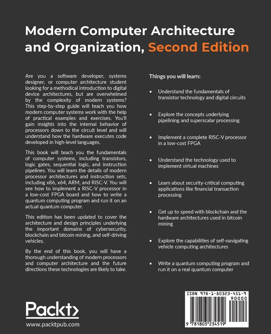 Rückseite: 9781803234519 | Modern Computer Architecture and Organization - Second Edition | Ledin