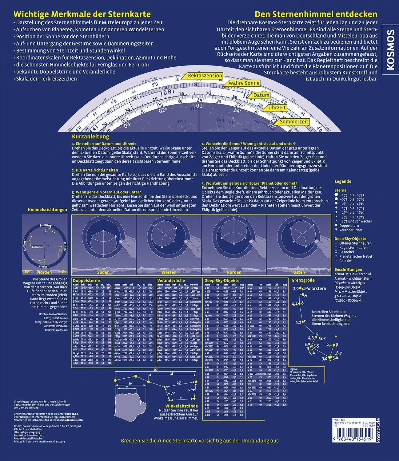 Bild: 9783440154519 | Drehbare Kosmos-Sternkarte | Sterne finden - Planeten entdecken | 2 S.