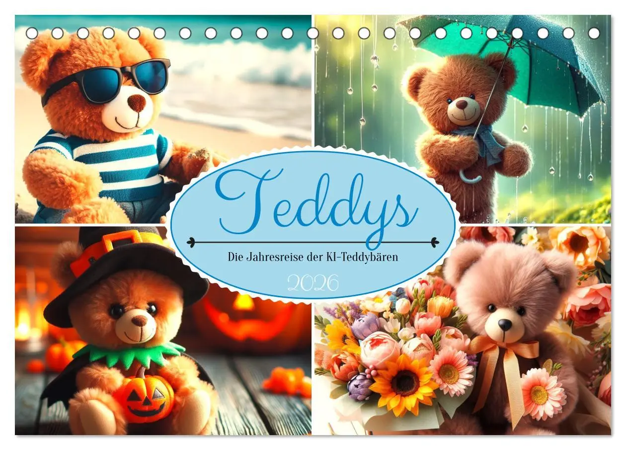 Cover: 9783457464519 | Teddys - Die Jahresreise der KI-Teddybären (Tischkalender 2026 DIN...