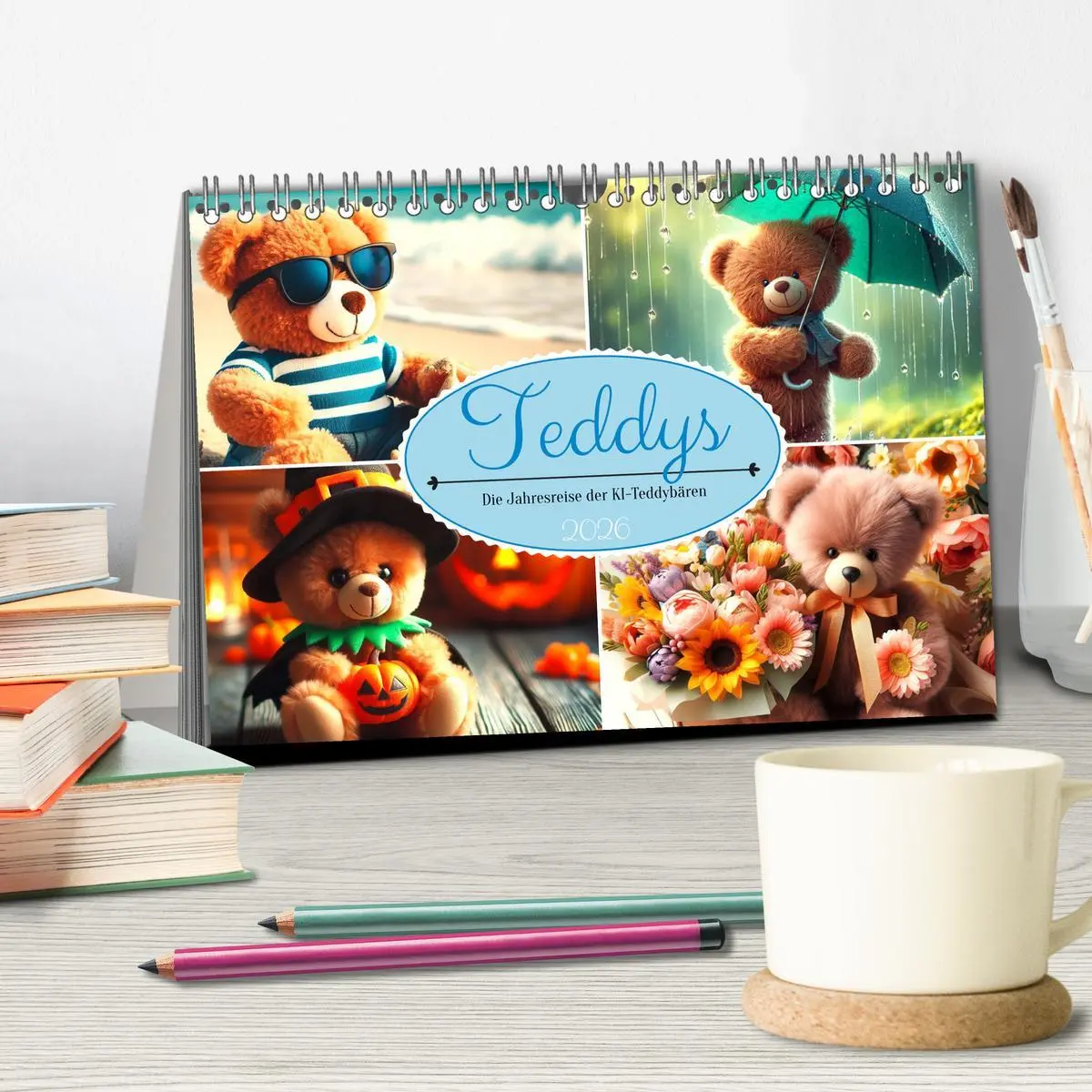 Bild: 9783457464519 | Teddys - Die Jahresreise der KI-Teddybären (Tischkalender 2026 DIN...