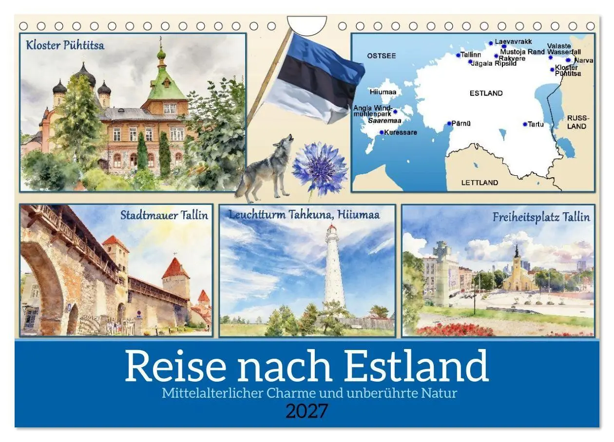 Cover: 9783516794519 | Reise nach Estland (Wandkalender 2027 DIN A4 quer), CALVENDO...
