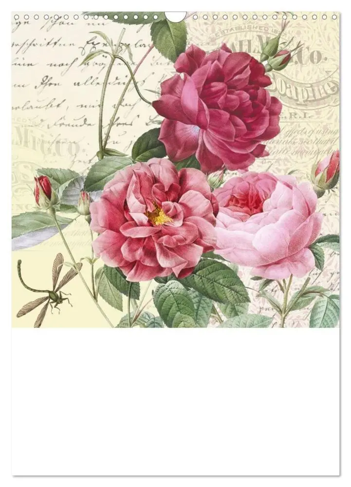 Bild: 9783435744619 | Rosencollagen mit Rosen von Pierre-Joseph Redouté (Wandkalender...