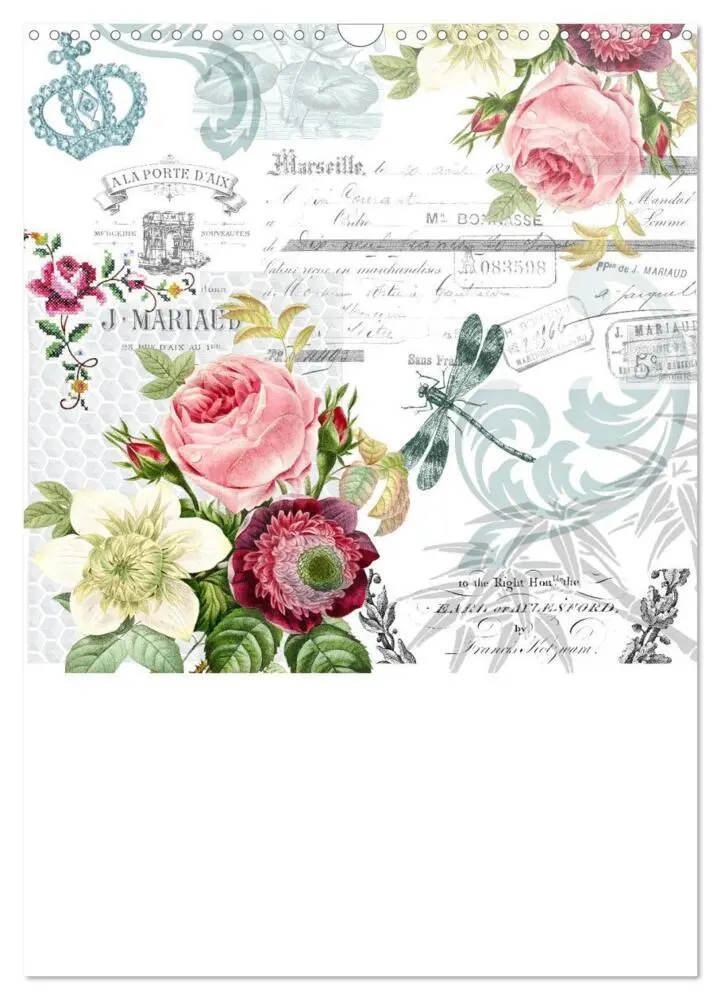 Bild: 9783435744619 | Rosencollagen mit Rosen von Pierre-Joseph Redouté (Wandkalender...