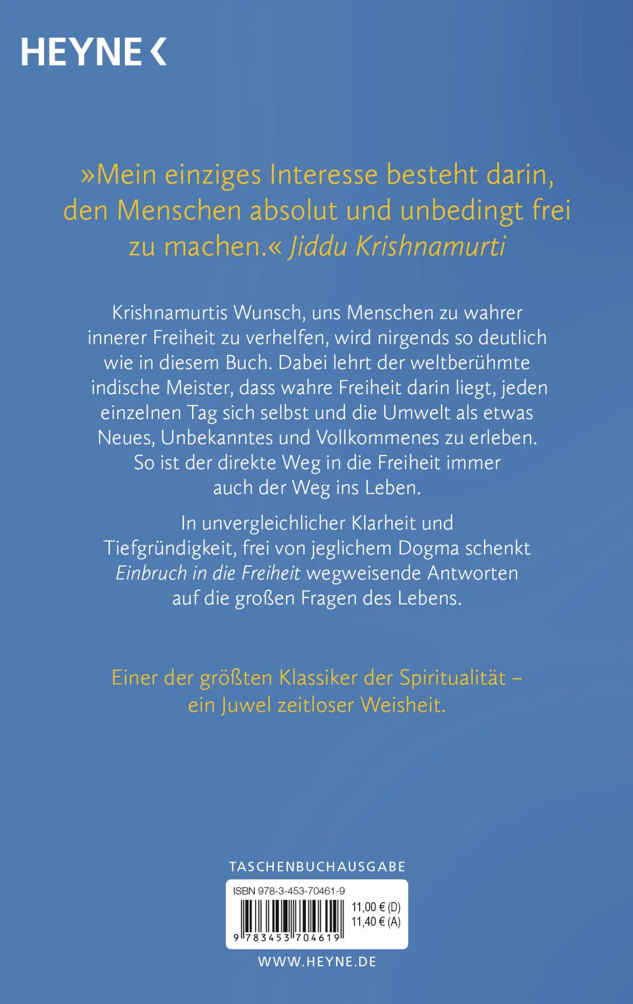 Bild: 9783453704619 | Einbruch in die Freiheit | Jiddu Krishnamurti | Taschenbuch | 176 S.