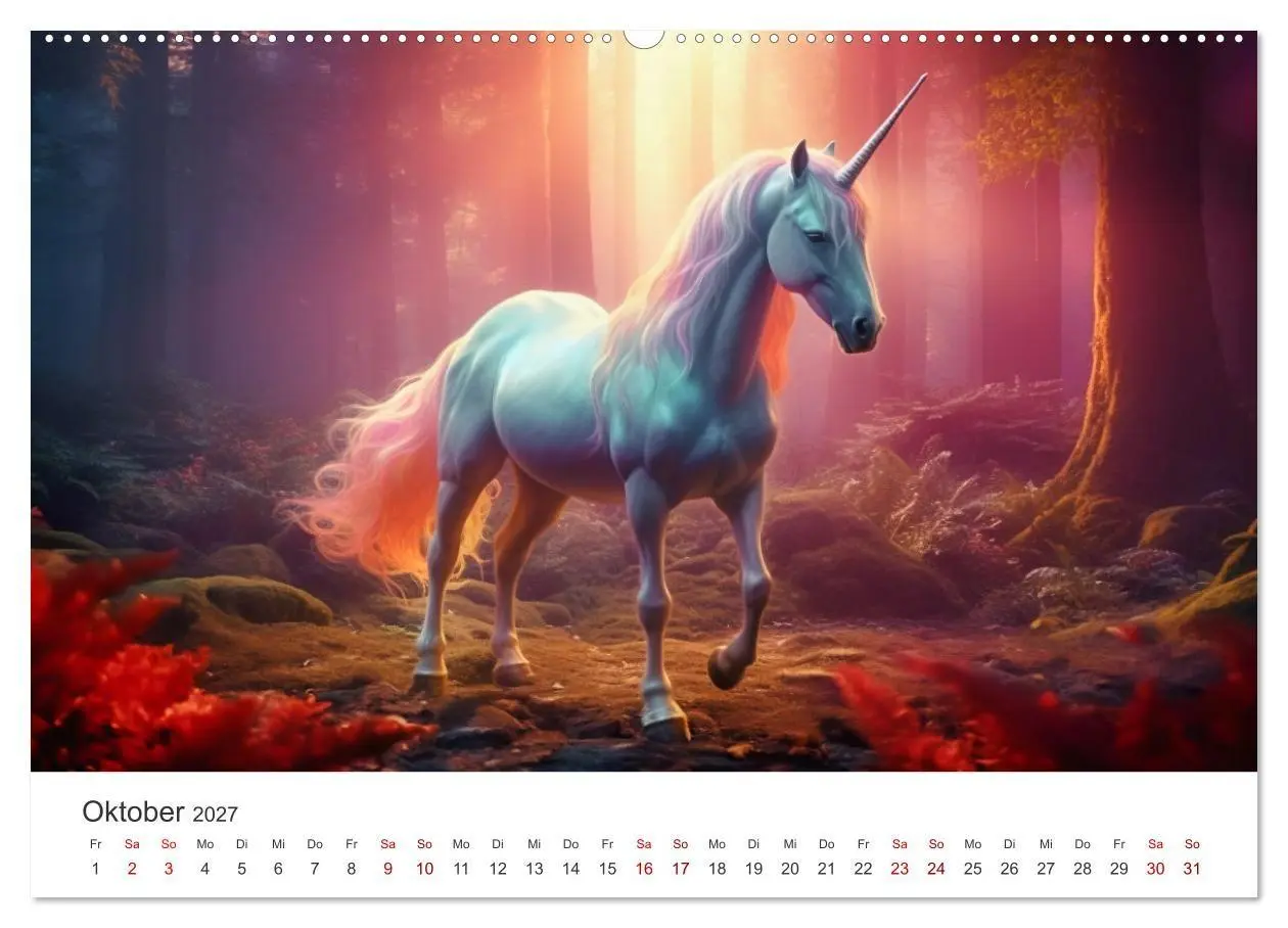 Bild: 9783569184619 | Magische Momente im Land der Einhörner (Wandkalender 2027 DIN A2...