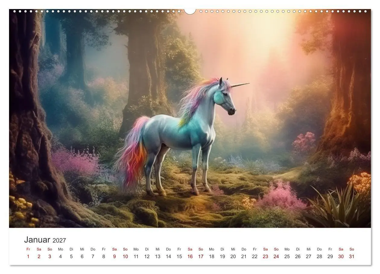 Bild: 9783569184619 | Magische Momente im Land der Einhörner (Wandkalender 2027 DIN A2...