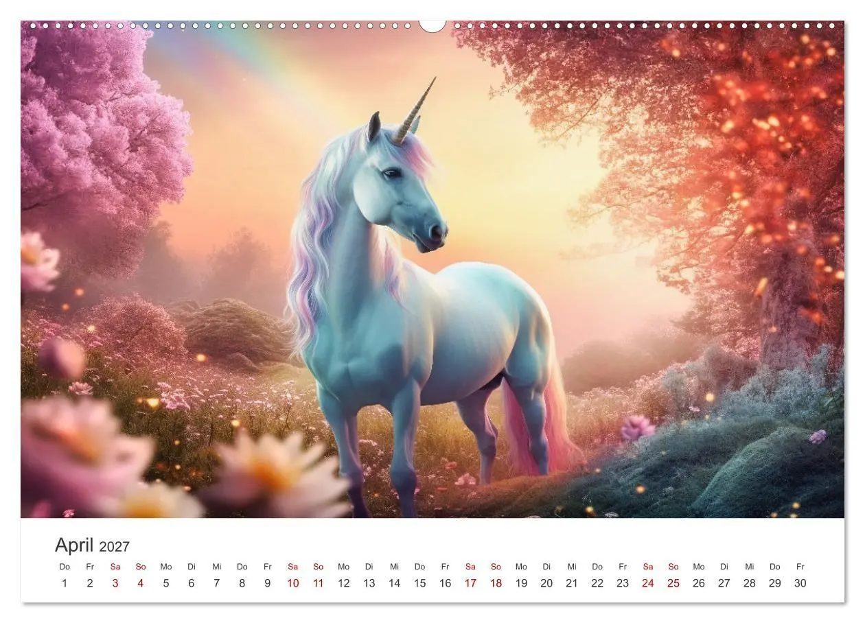 Bild: 9783569184619 | Magische Momente im Land der Einhörner (Wandkalender 2027 DIN A2...