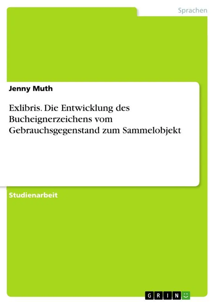 Cover: 9783668184619 | Exlibris. Die Entwicklung des Bucheignerzeichens vom...