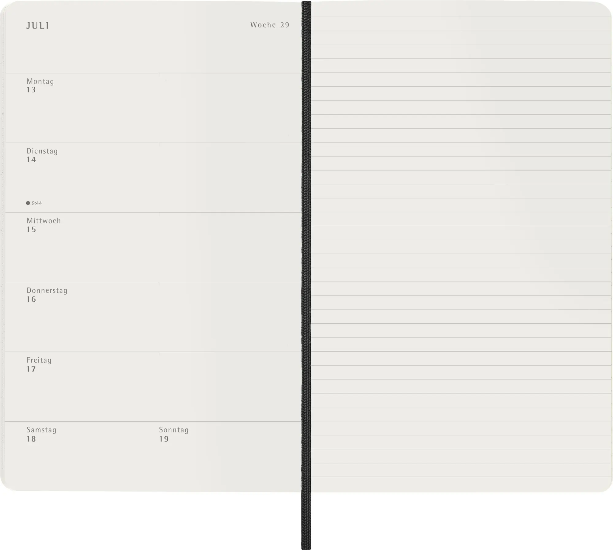 Bild: 8056999274719 | Moleskine 12 Monate Wochen Notizkalender Deutsch 2026, Large/A5, 1...