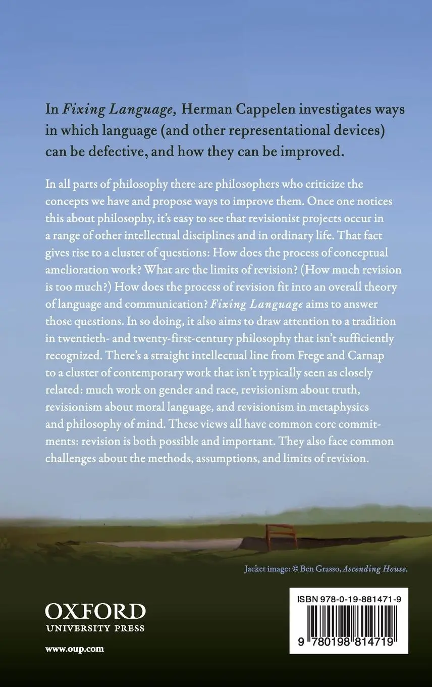 Rückseite: 9780198814719 | Fixing Language | An Essay on Conceptual Engineering | Herman Cappelen