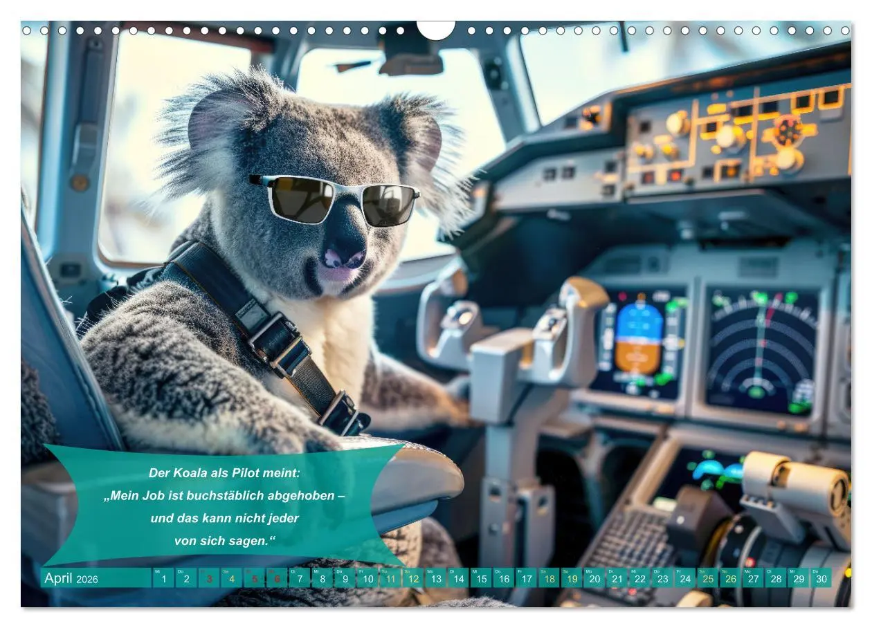 Bild: 9783457374719 | Der tierisch lustige Piloten-Kalender (Wandkalender 2026 DIN A3...