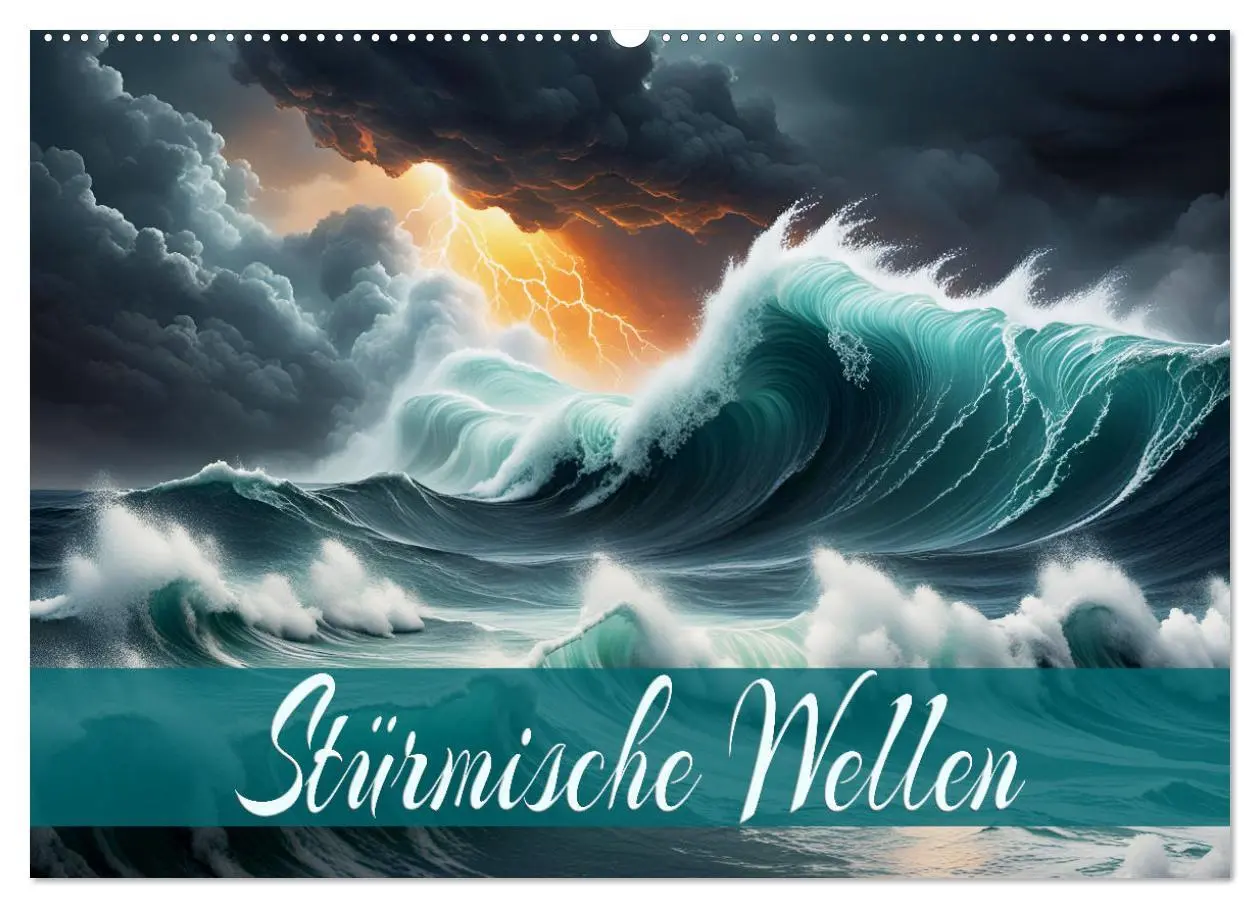 Cover: 9783457444719 | Stürmische Wellen (Wandkalender 2026 DIN A2 quer), CALVENDO...