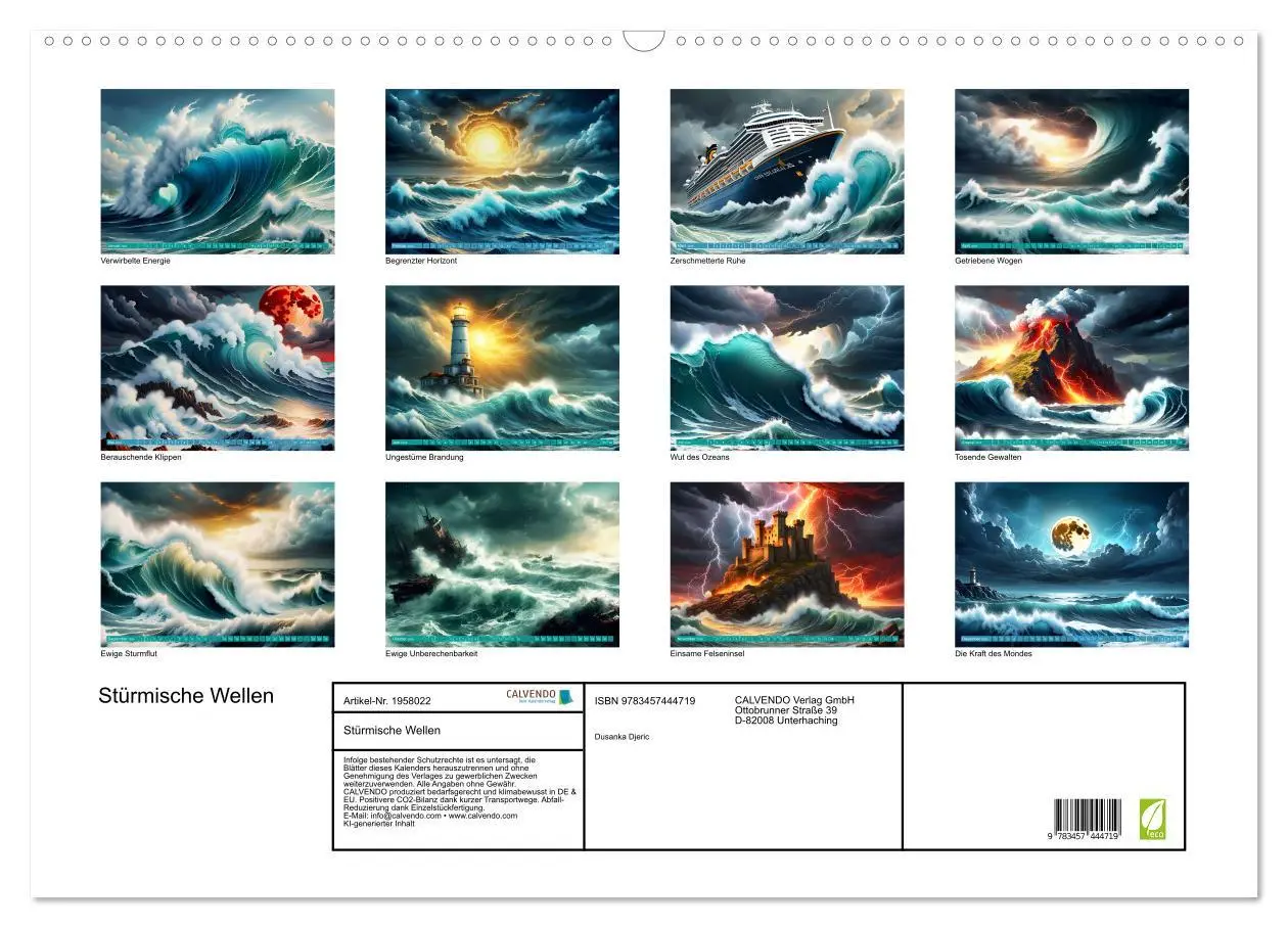 Bild: 9783457444719 | Stürmische Wellen (Wandkalender 2026 DIN A2 quer), CALVENDO...
