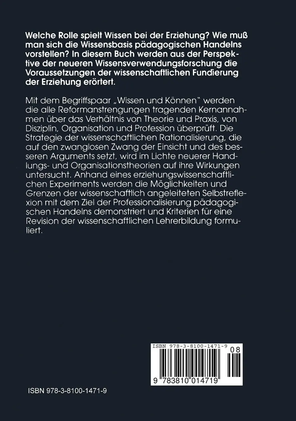 Rückseite: 9783810014719 | Wissen und Können | Frank-Olaf Radtke | Taschenbuch | 271 S. | Deutsch