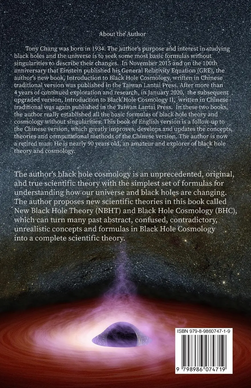 Rückseite: 9798986074719 | Black Hole Cosmology | Tony Chang | Taschenbuch | Englisch | 2023
