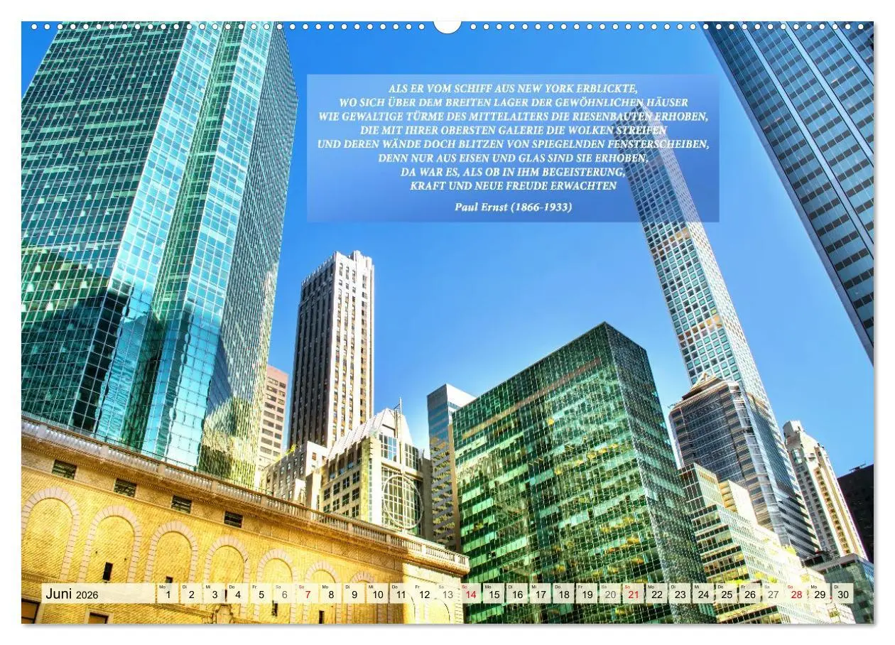 Bild: 9783457294819 | New York Ansichten - Literaturkalender (Wandkalender 2026 DIN A2...
