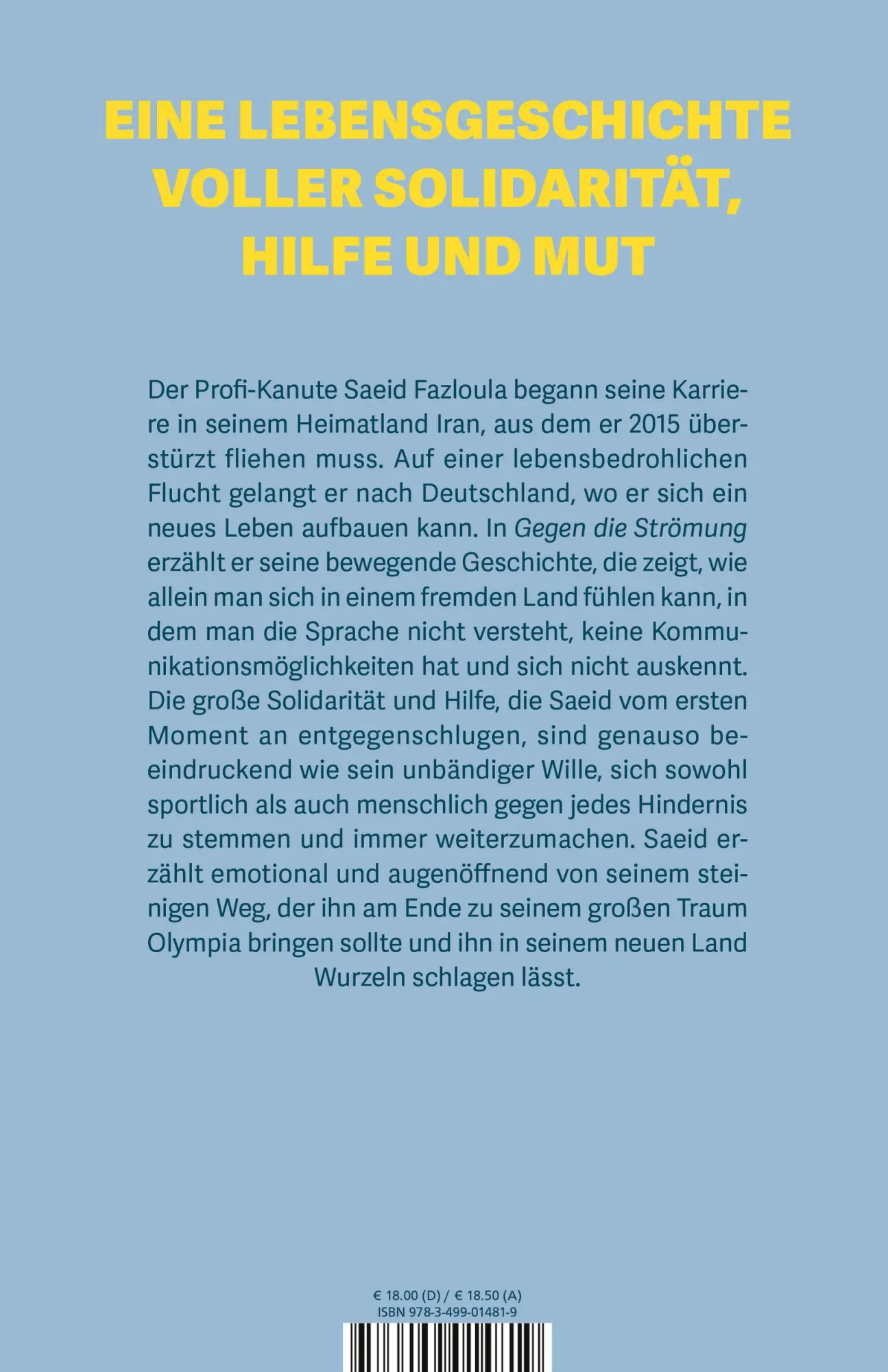 Rückseite: 9783499014819 | Gegen die Strömung | Saeid Fazloula | Taschenbuch | 240 S. | Deutsch