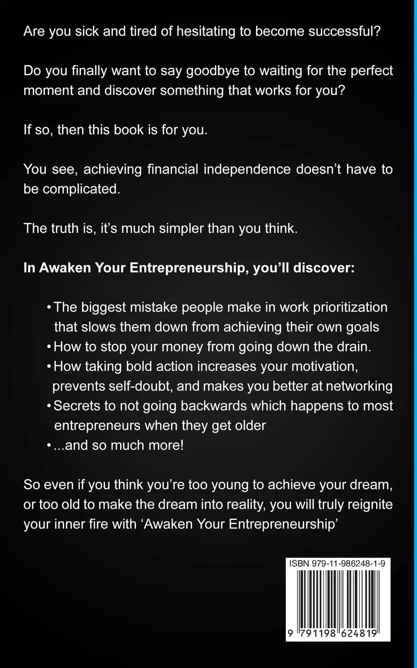 Rückseite: 9791198624819 | Awaken Your Entrepreneurship | Chad Hudson | Taschenbuch | Englisch